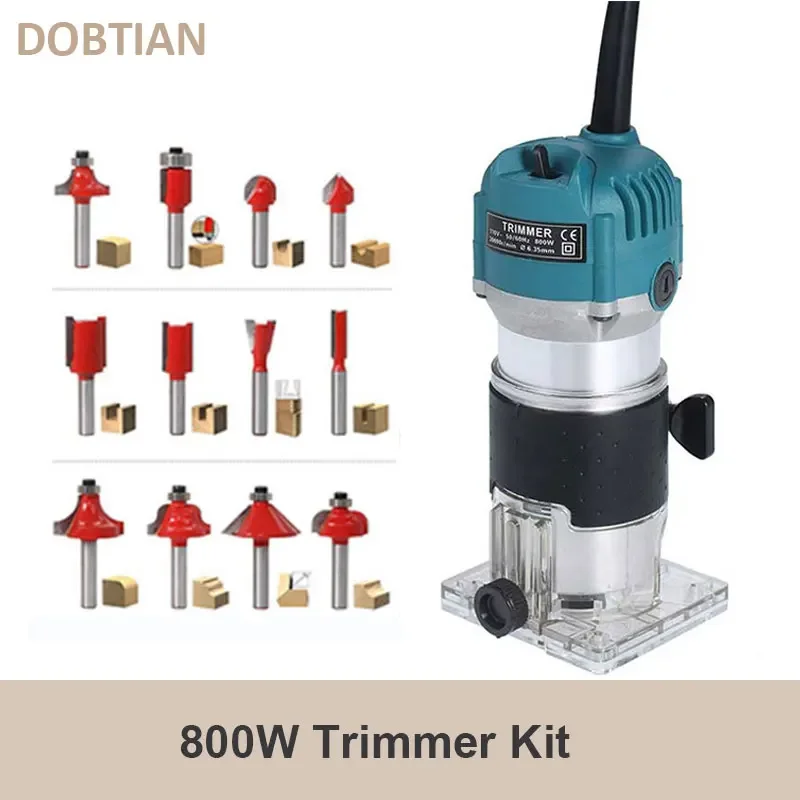 ElectricTrimmerWoodworking800W30000rpmWoodRouterMachineHandDIY