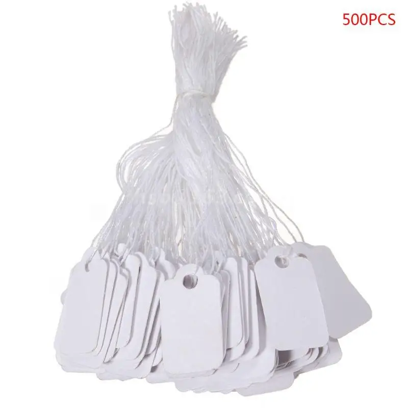 500 Pcs Price Label Tags String Jewelry Clothing Display Merchandise