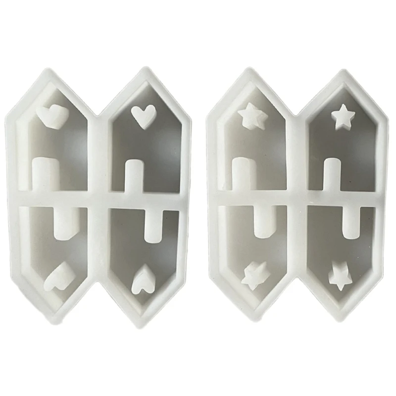 

Unique Silicone Soap Molds Festive Heart/Star Decorations Creating House Moulds