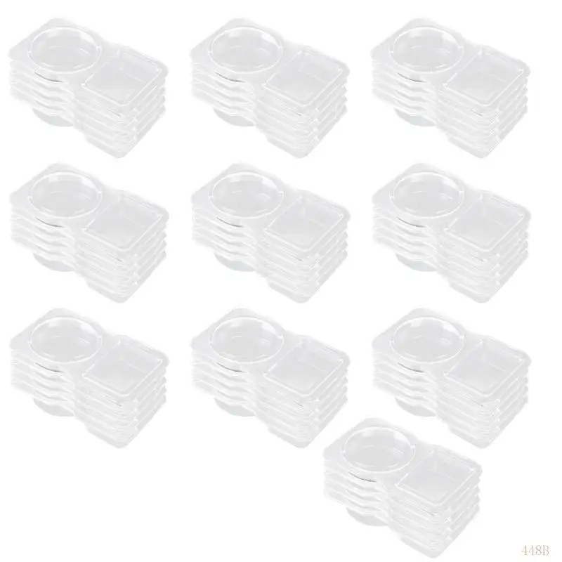 448B Stackable Disposable Dressings Container with Double Compartment Sauce Holders