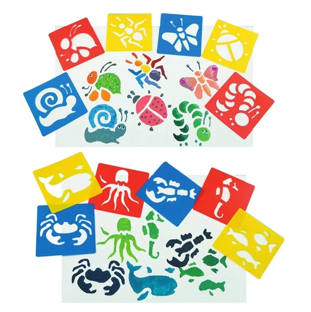 

1set Kids Drawing Toys Animal Car DIY Painting Template Stencils Art Craft Learning Toys Educational Toy for Children Gift