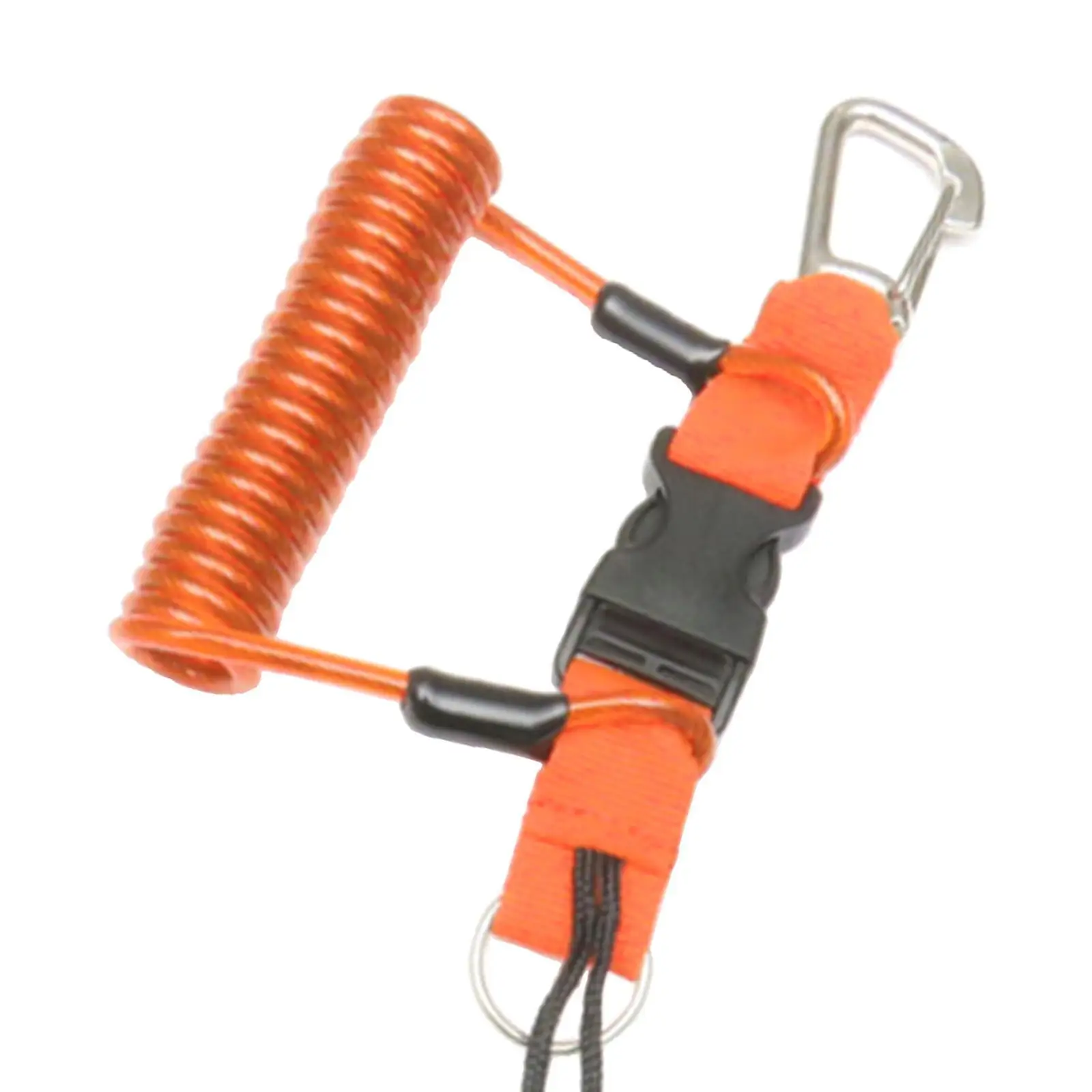 Scuba Safety Diving Lanyard Coil Rope with Quick Release Buckle Red 6