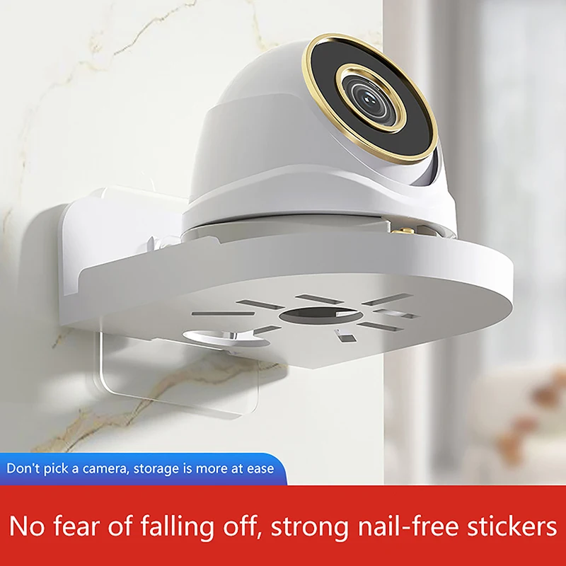 Security Surveillance Camera Stand security camera stand,camera holder stand,camera holder,surveillance camera,security wall mount bracket,security camera bracket,camera mount panel,camera mounting base,security camera mount Punch-Free New Traceless Wall-Mounted Bracket Home Self-Adhesive Drill-free Fixer 1pcs