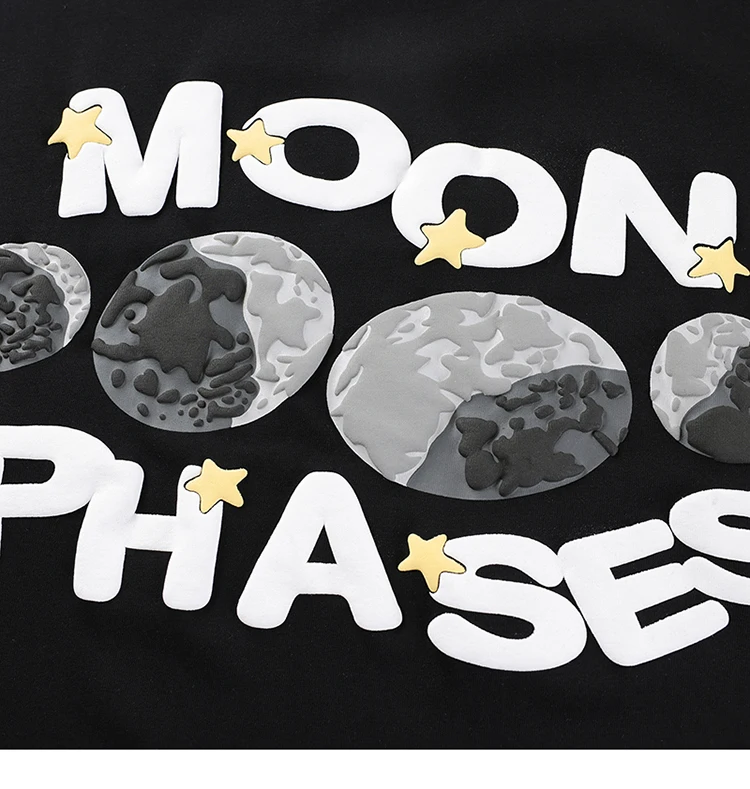 Moon Phases Foaming Print Graphic T-Shirt S9f0b969b391b430aae7b460b904a170du