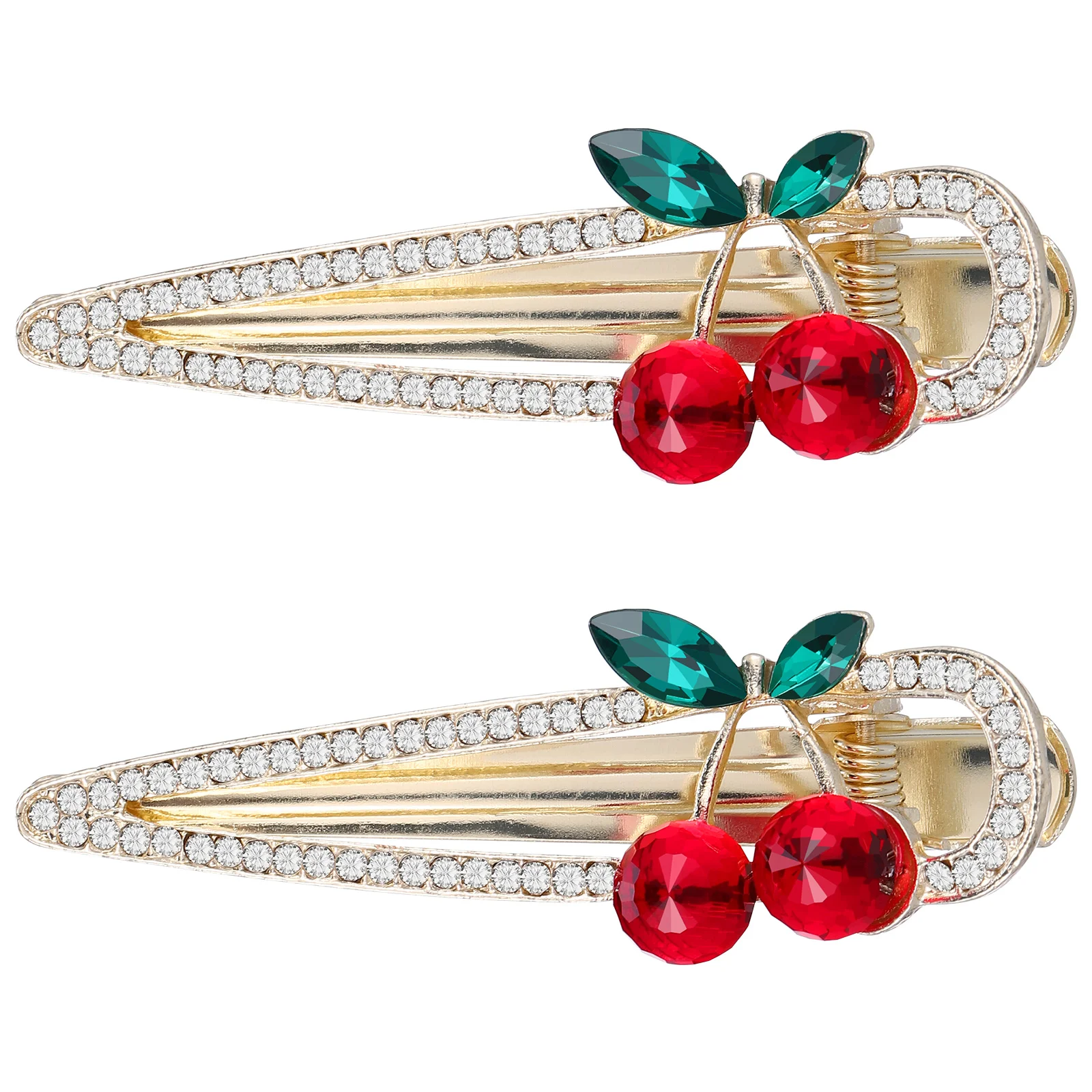 

2 Pcs Cherry Side Clip Bangs Hair Clip for Girls Hairpin Fruit Clips Alloy Rhinestone Bangs Miss Accessory Headdress