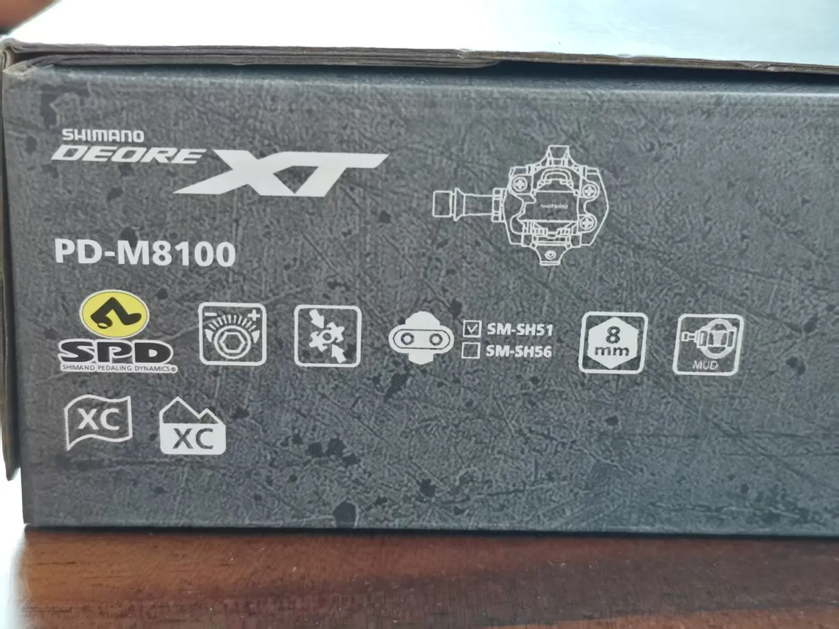 시마노 PD-M8100 XT SPD 산악 자전거 페달 (SH51 클릿 포함) XC 트레일 및 올마운틴 사이클링용 내마모성