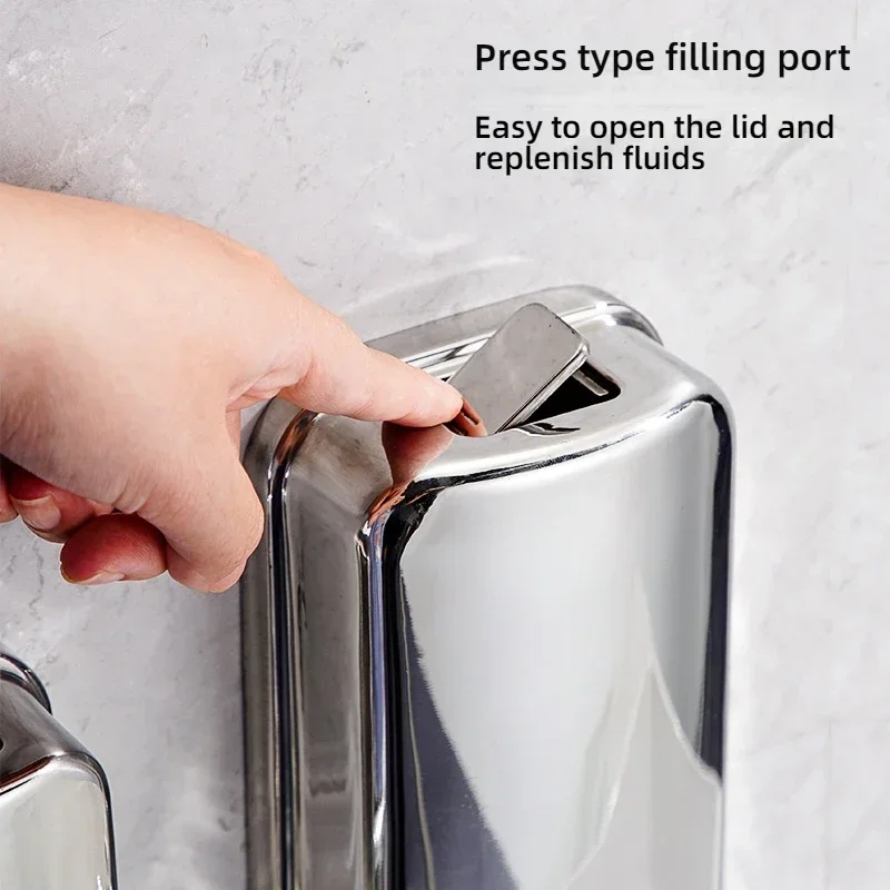 Refillable Handwash Dispenser Home Kitchen Washroom Stainless Steel Shower Gel Container Dispensing Tool Accessories 1000ml