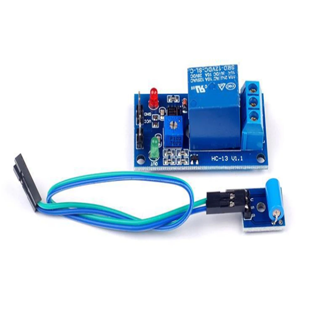 

5V 12V Normally Closed Vibration Sensor Module Plus Relay Module 2-in-1 Module Alarm Triggered Vibration Module