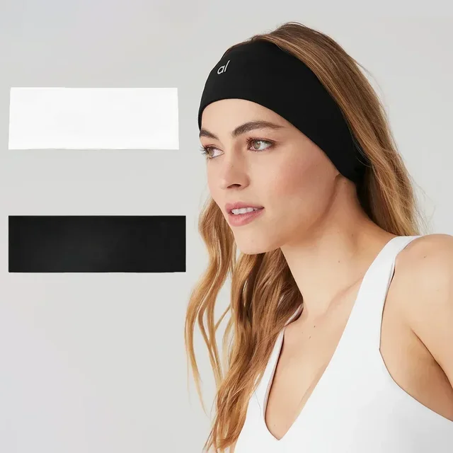 AL Soft Performance Conquer HairBands Solid Color Wide Elastic Headband Women Girl Makeup Sports Yoga Vintag Hair Accessories