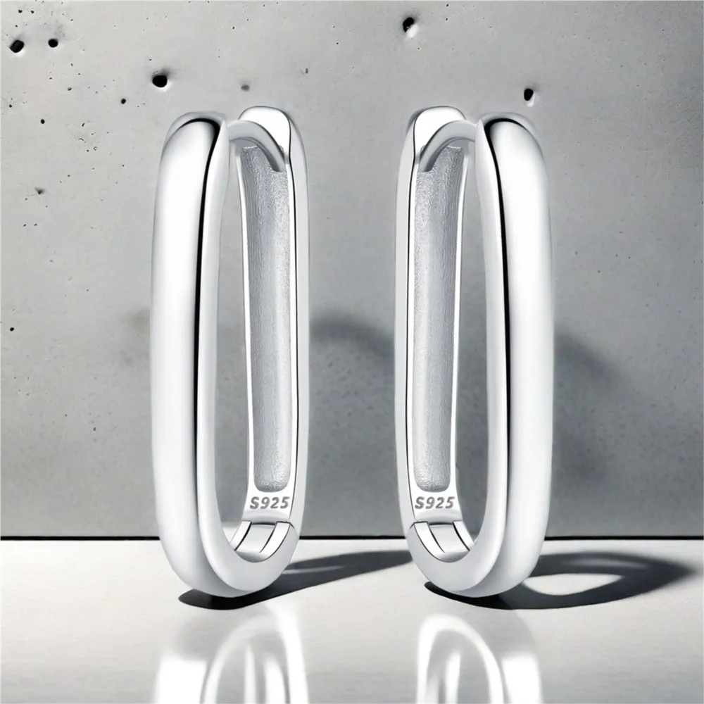 925 Sterling Silver Hoop Earrings for Women Simple Versatile