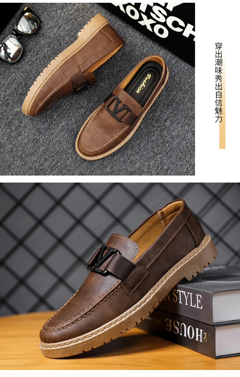 Mens Loafers Shoes Man Men Sneakers Walking Fashion Moccasins Designer Footwear Male Brand Casual Leather Boat Shoes for Men