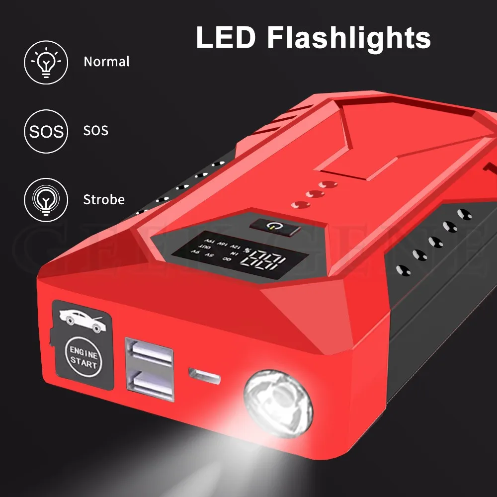 GKFLY 18000mAh Car Jump Starter Portable Power Bank Car Battery Booster 12V Starting Device for Petrol Diesel 6.0L/4.0L