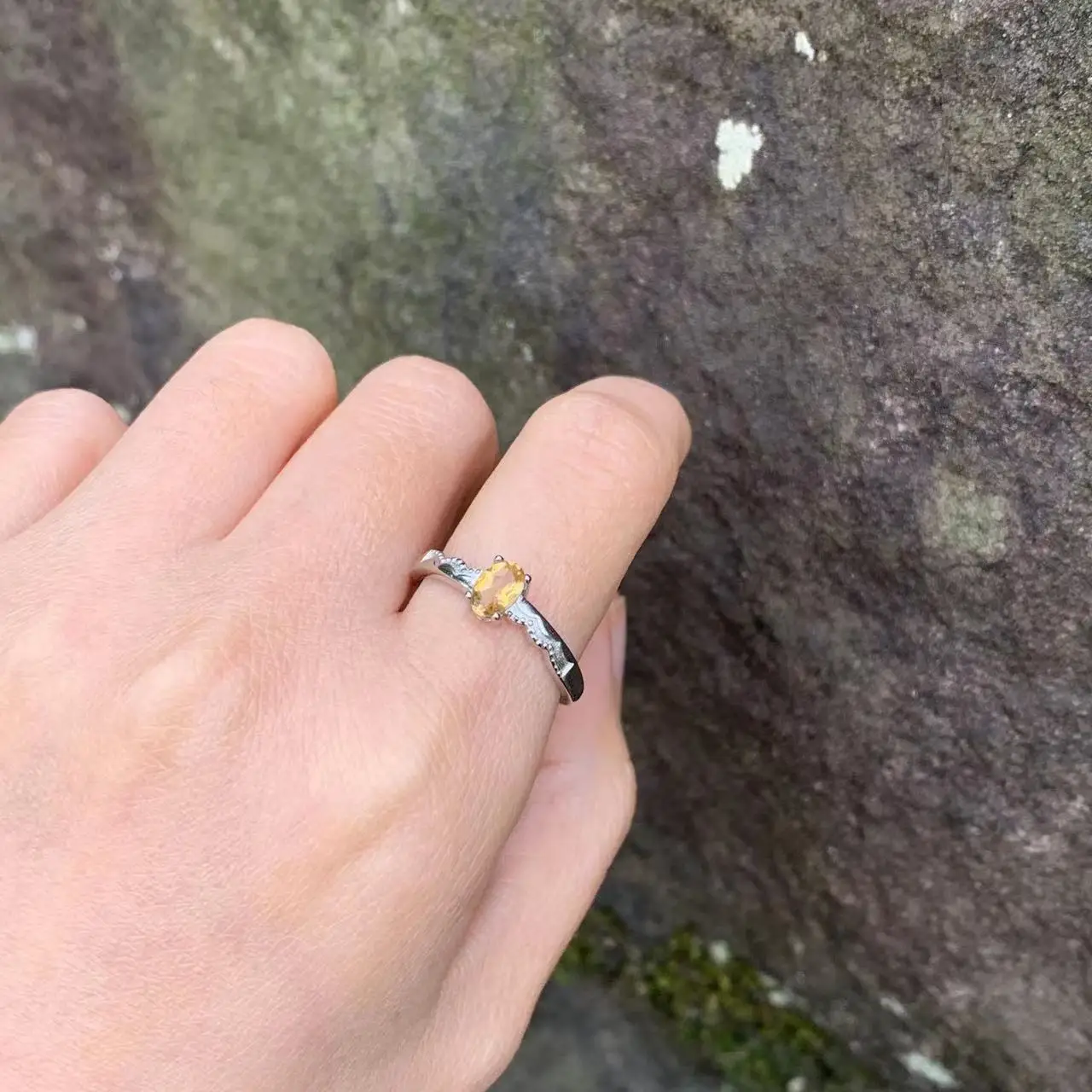 5*3MM Natural Citrine Ring Adjustable Female Ring Jewelry for Women Gift Wholesale High Quality Vintage Fine