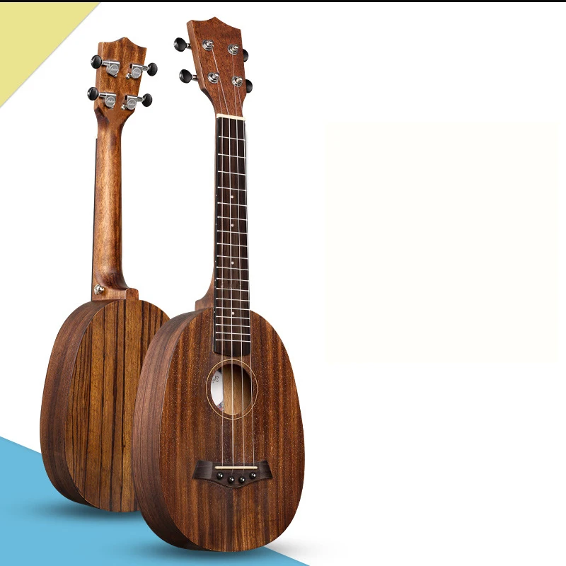 

Yukriri 23 inch pineapple shaped ebony Hawaiian entry-level guitar