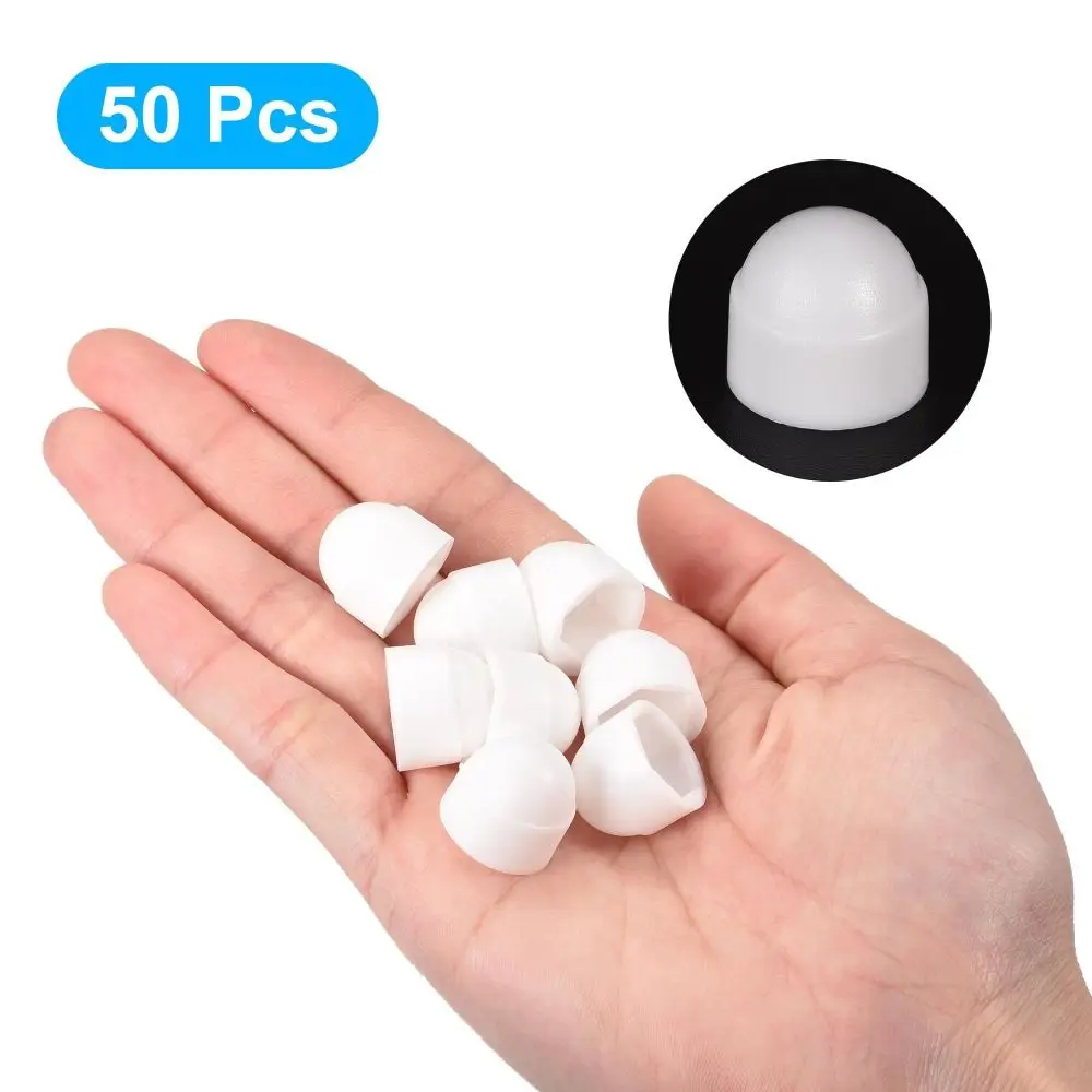50pcs M 8 Plastic Dome Bolt M8*13*15mm 13mm Head Protection Cap Covers White Hex M8 Screw Cover Easy To Install