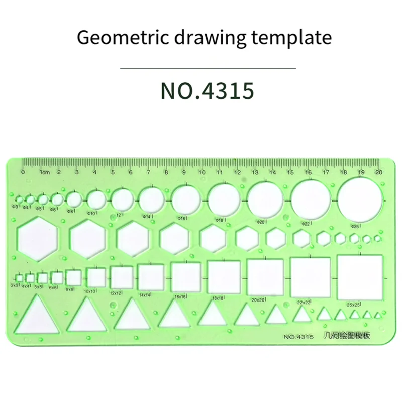 ALIM-4Pcs 드로잉 도면 도구 용 원형 템플릿 기하학적 원형 원형 및 타원형 스텐실 거푸집 눈금자 측정 도구
