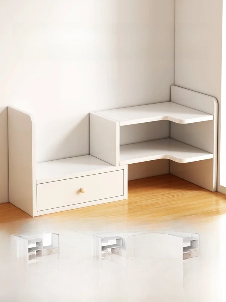 Tieju Desktop Bookelf Corner Storage Ra Student Home Use Multi-layer elf Kitchen Utensil Organizer Wood Material