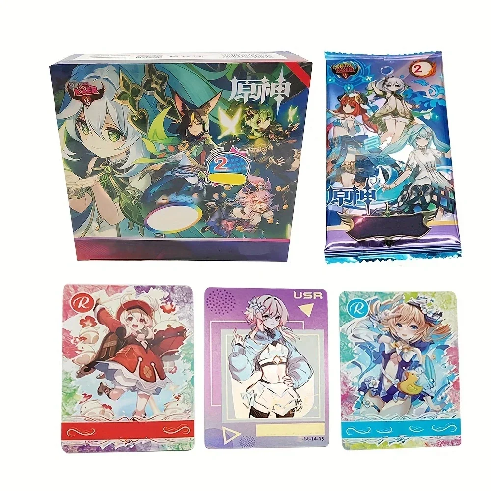 

Genshin Impact Games Anime around the collection of cards Kamisato Ayaka Beelzebul Hu Tao Yelan Ganyu deluxe edition toys gifts