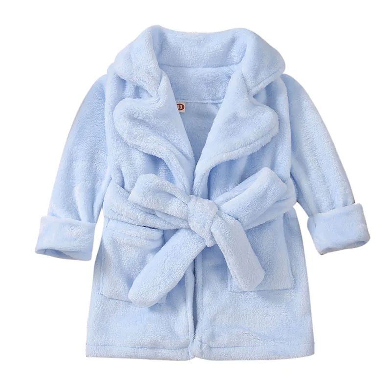 Children Flannel Pajamas New Boys CFlannel Robe Autumn Winter Warm Soft Kids Bathrobe Baby Girl Homewear Child Sleepwear