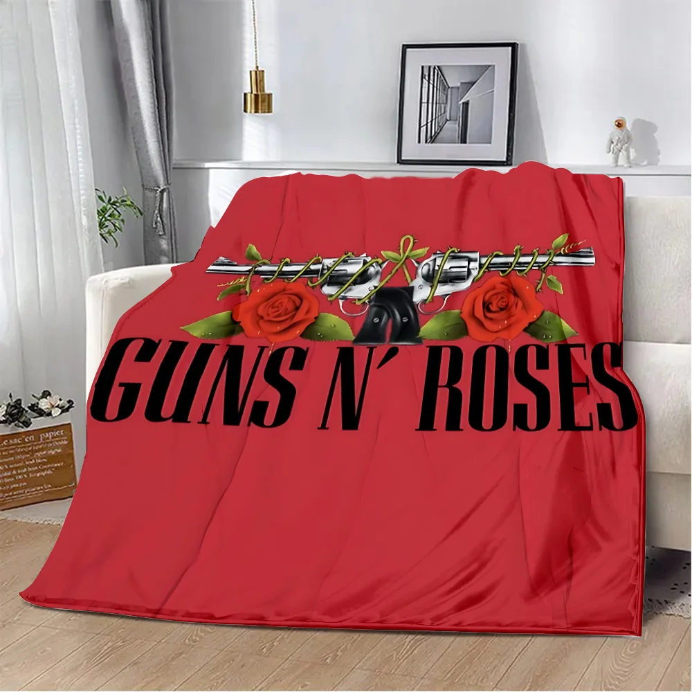 Printed Blanket Picnic Blanket Hot Band G-Guns N R-Roses Warm Blanket Soft and Comfortable Home Travel Birthday Gift 3