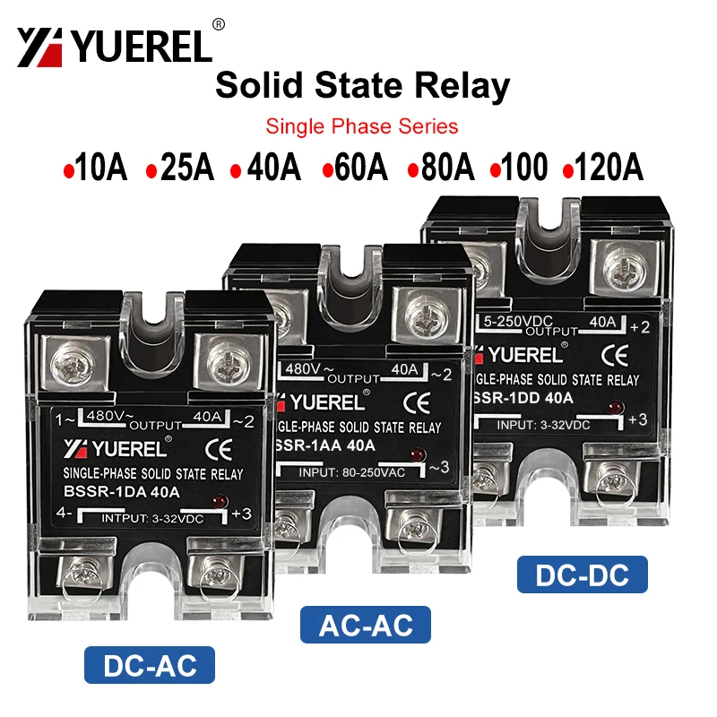 10A25A40A60A80A100A120ASinglePhaseSSRDCControlACDCControlDCACControlACSolidStateRelay-AliExpress