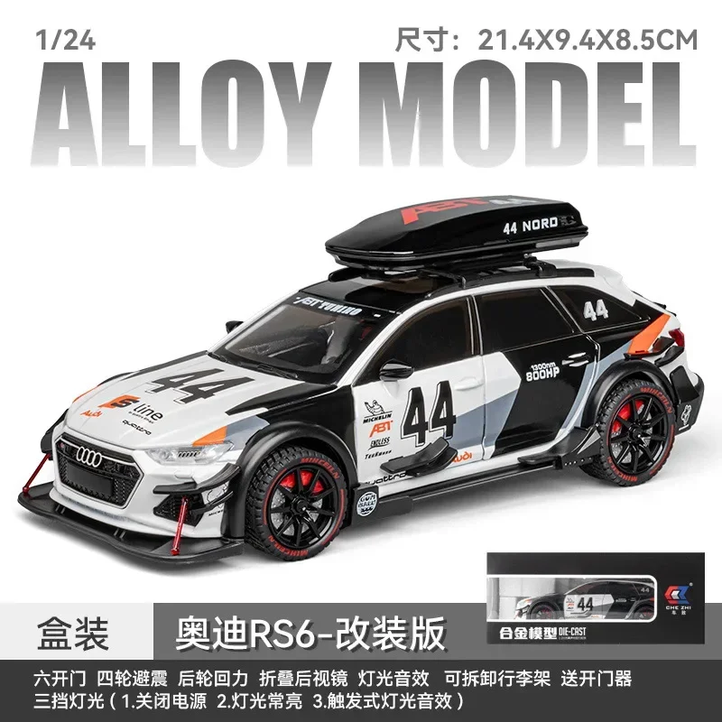 Miniature Audi RS6 Avant 1:24 - Alliage, Avec Lumières Et Sons, Jouet Neuf, Voiture De Course, Cadeau