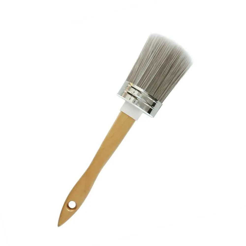 Elliptical brush head paint brush wooden handle chemical fiber cleaning tool