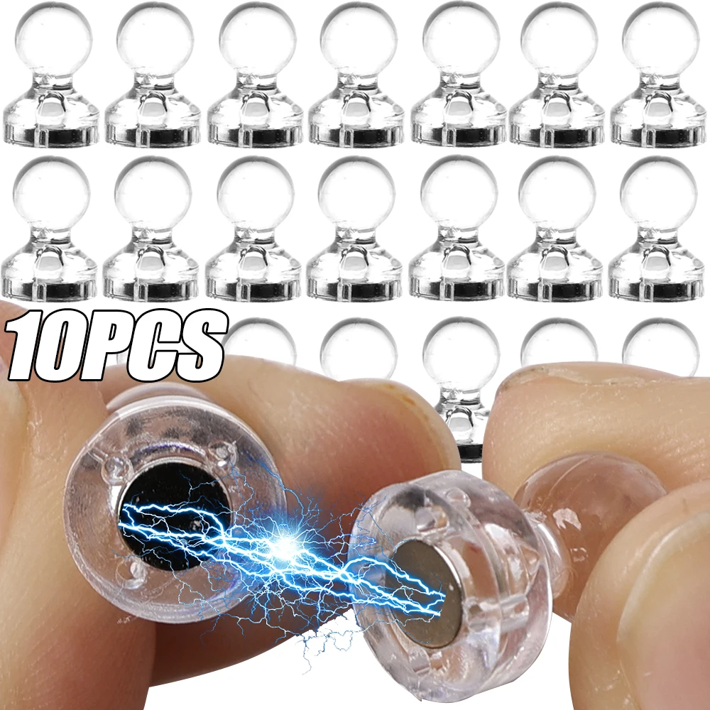 

10Pc Clear Magnetic Thumbtacks Blackboard Refrigerator Drawing Board Magnetic Nails Map Pushpins Home Office Storage Accessories