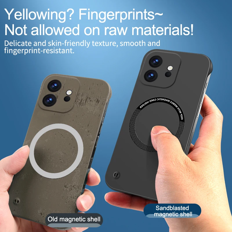 Ultra-Thin Frameless Magnetic Hard Case with Wireless Charging Compatibility
