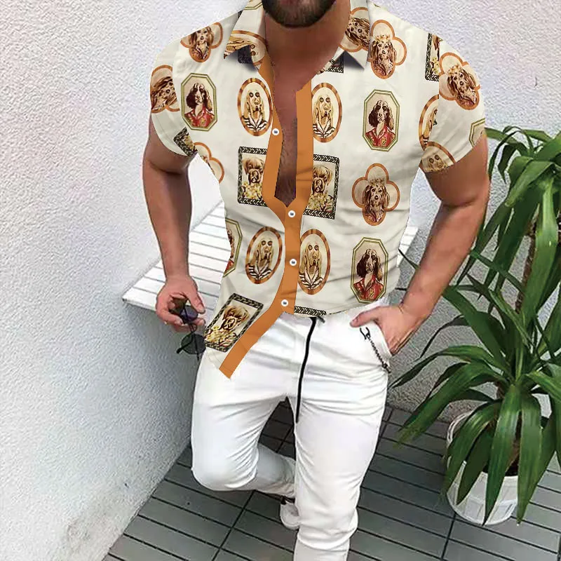 

Summer Men's Hawaiian Tropical Shirts 3D Luxury Blouse Harajuku Men Short Sleeve Oversized Tops Tee Shirt Homme Camiseta Hombre