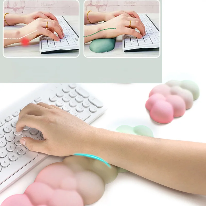 Bonito Forma de Nuvem Mouse Pad Grupo Espuma de Memória Protetor de Pulso Gamer Computador Mousepad Descanso de Pulso - Imagem 3