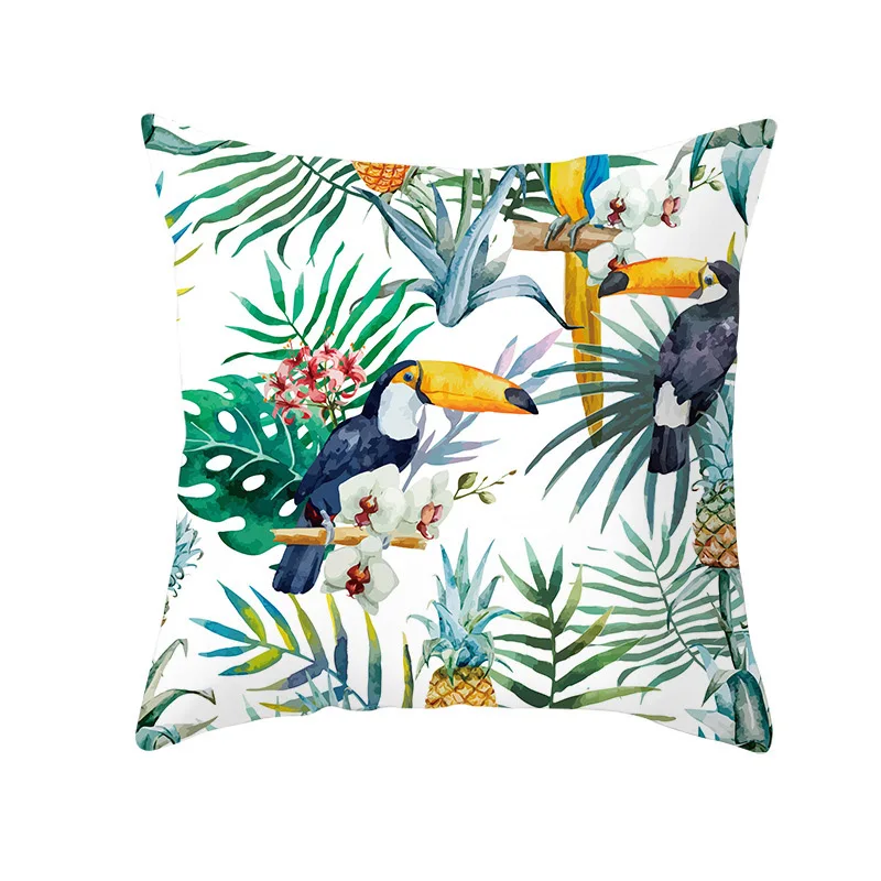 Summer Tropical Plants Pillow Case Green Leaves Decorative Pillowcases Summer Green Leaves Throw Pillow Case Cover Pillowcase 6