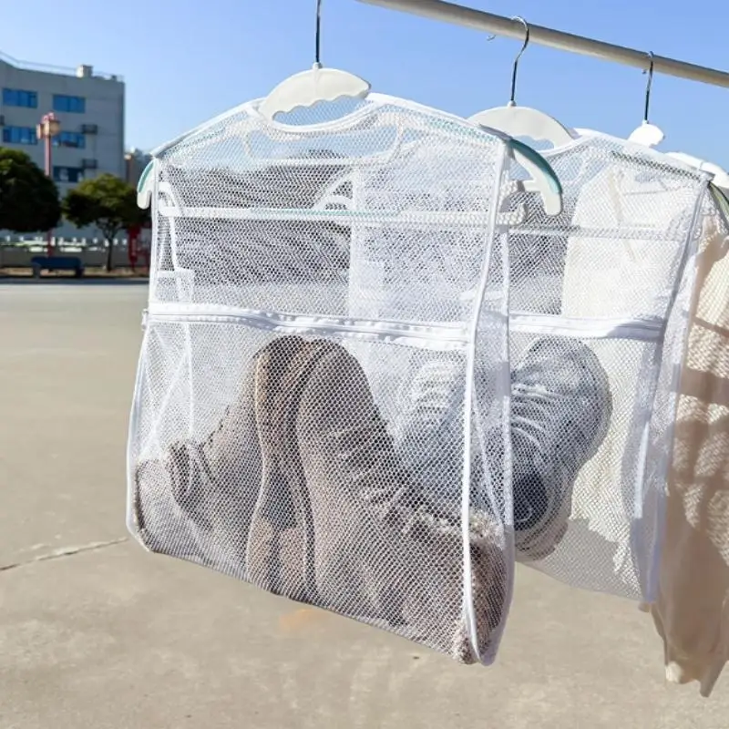 1pc Sneaker Wash Bag Durable Fabric Thick Layer Laundry Bag For Shoes Clothing Airing Drying Net Bag Reusable For Women Men