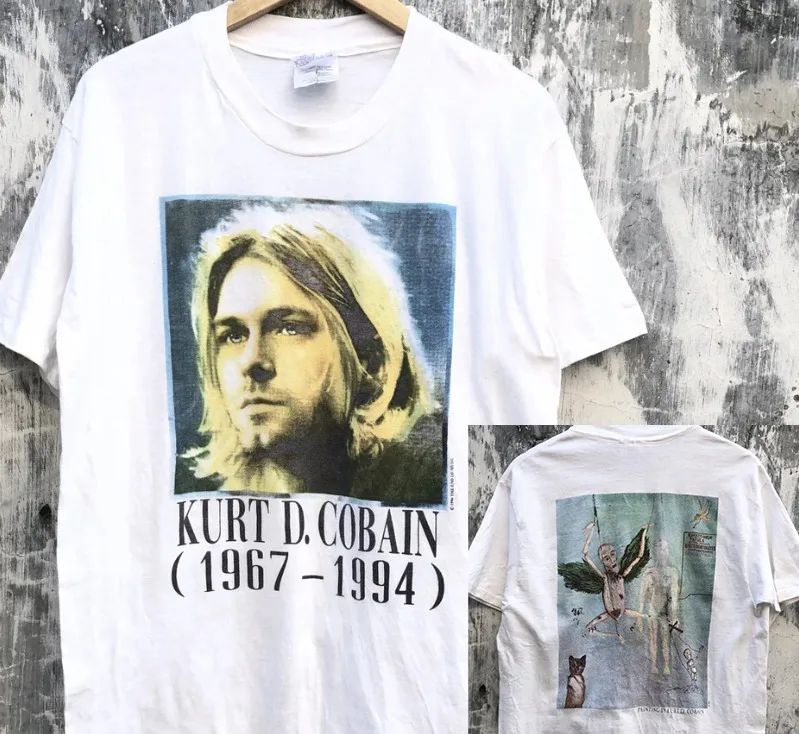 

Vintage Memorial Kurt Cobain 1967-1994 Shirt Double Sides Unisex S-5Xl