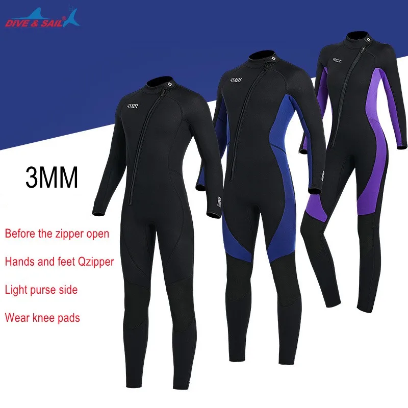 

3MM Neoprene Men Long Sleeve UnderWater Hunting Wetsuit Sun Protection Keep Warm Snorkeling Full Body Diving Surfing SwimSuit