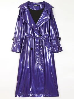 Niki Waterproof Patent Leather Trench Coat 7