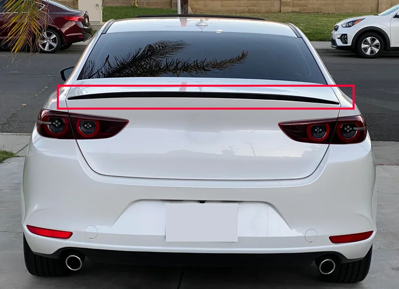 Für Mazda 3 4-Türer Limousine 2004-2021 Auto-Heckklappenspoiler Weichplastik Glänzend Schwarz – Detail 4