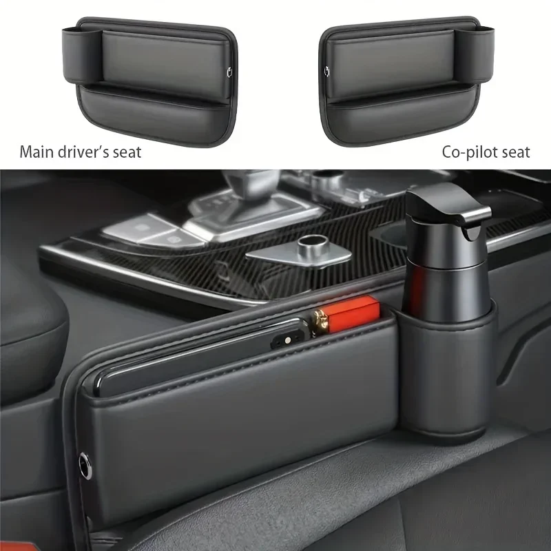Leather Car Seat Gap Filler Storage Box Organizer