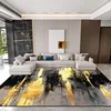 Nordic Abstraction Texture Large Living Room Carpet Luxury Gold Decoration Bedroom Rug Non-slip Washable Lounge Coffee Table Mat 1
