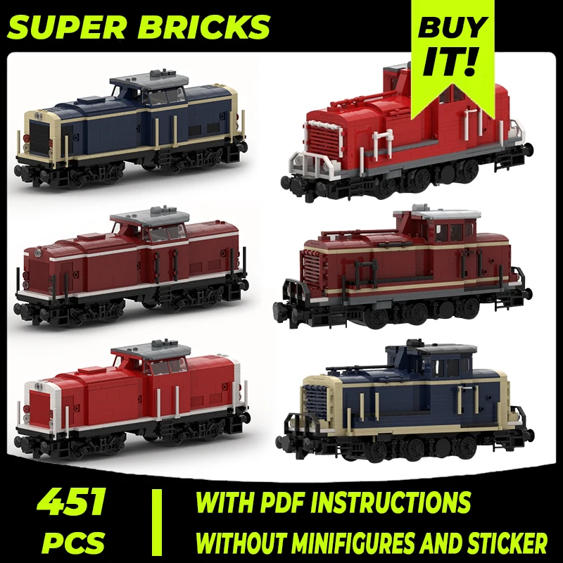 

City Train Model Moc Building Bricks DB-Baureihe V60 V100 Locomotive Technology Blocks Gifts Christmas Toys DIY Sets Assembly