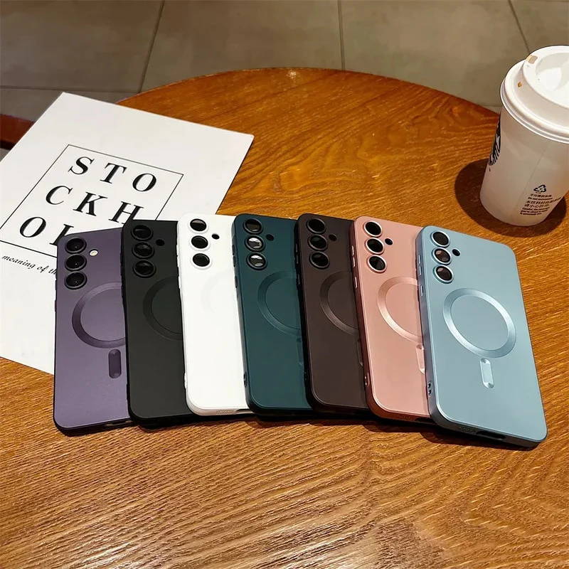 For Magsafe Luxury Liquid Magnetic Case For Samsung Galaxy S26 S25 S24 S23 S22 Ultra Plus FE A17 A56 A36 A16 A55 A35 Phone Cover 6