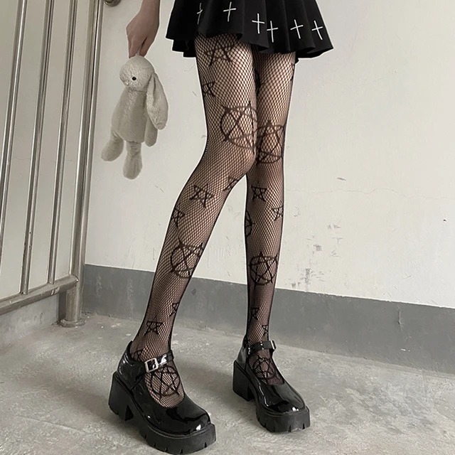 Gothic Lace Stockings For Women Girl Y2k Mesh Tights Magic Star Moon Fishnet  Pantyhose JK Lolita Socks Sexу Stocking - AliExpress