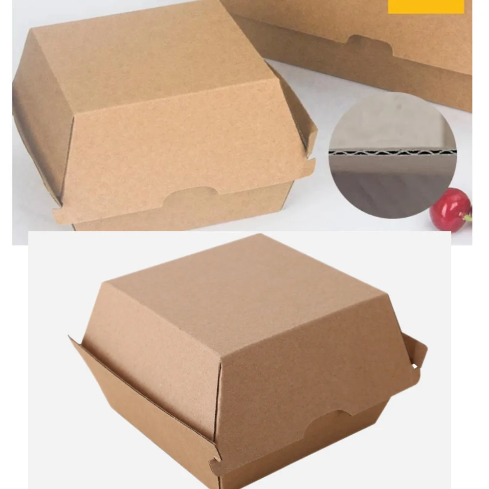 Food-Grade Thickened Corrugated Paper Hamburger and Hot Dog Boxes, Disposable Takeout L... - SKU FCPB1738 - UGI Packaging
