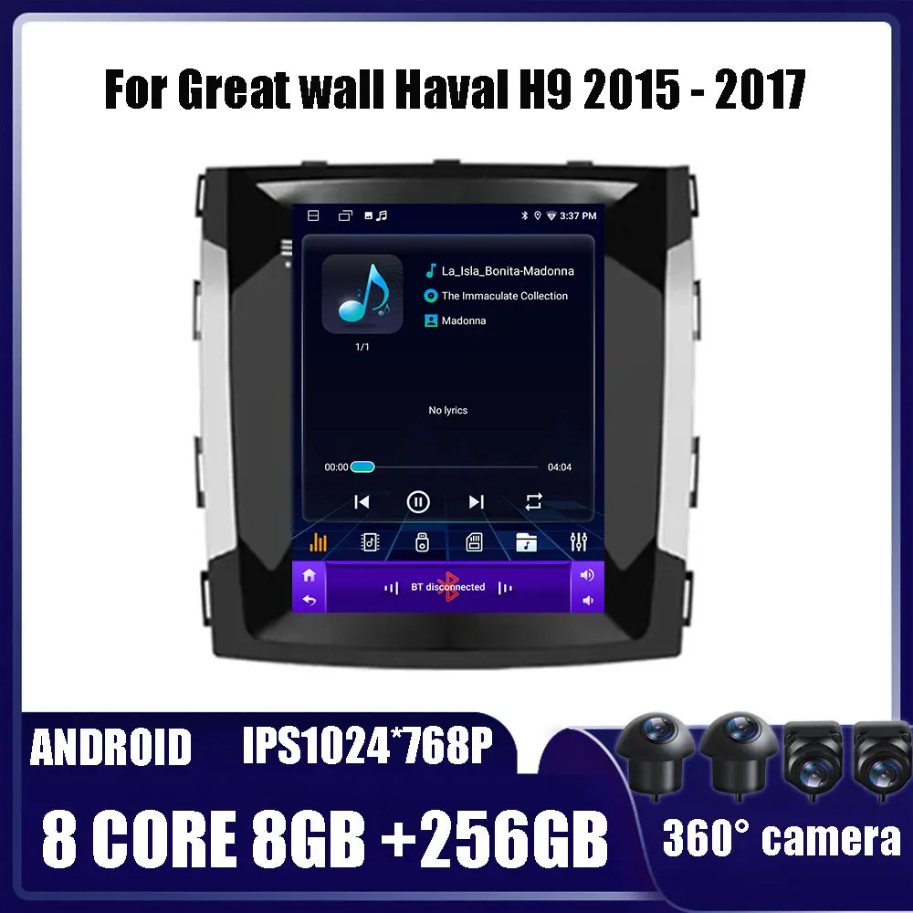 

9.7Inch Android13 For Great wall Haval H9 2015 - 2017 Car Radio Auto Multimedia Player 2 Din Tesla Vertical GPS Carplay DVD