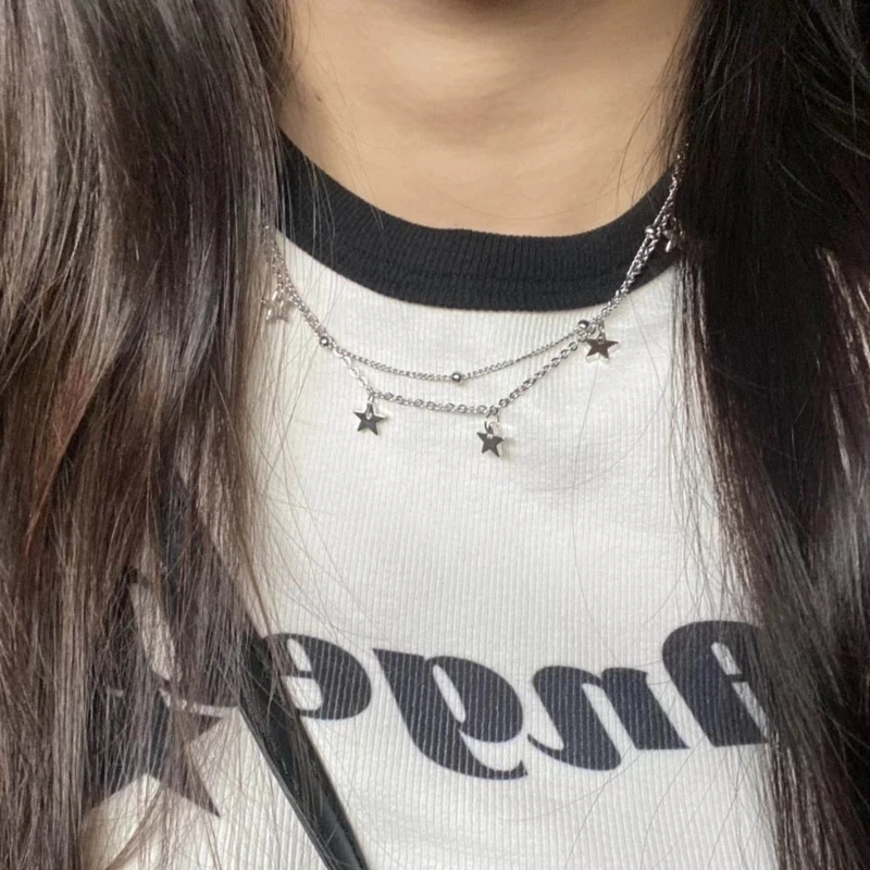 Fashionable Neck Jewelry  Necklace Double Layer  Choker Gift for Girls - 2