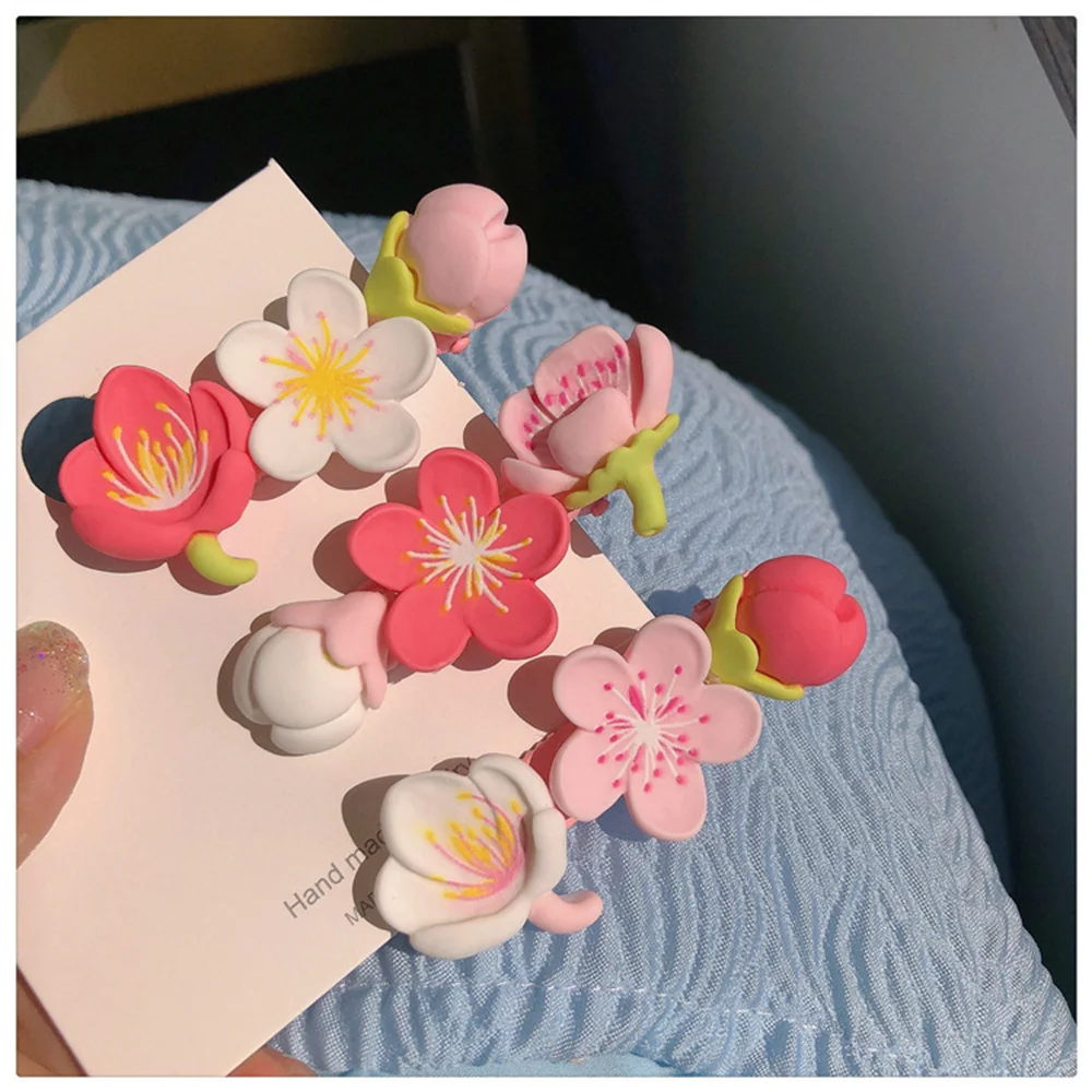 Colorful 3D Sakura Hairpin for Women Girl Cute Pink Flower Hair