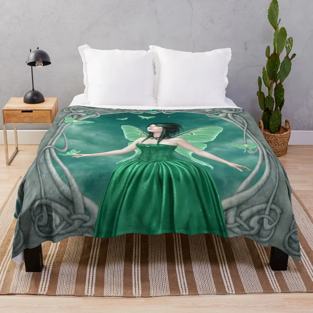 

Emerald Birthstone Fairy Throw Blanket Hairys For Sofa Thin christmas gifts Multi-Purpose Blankets