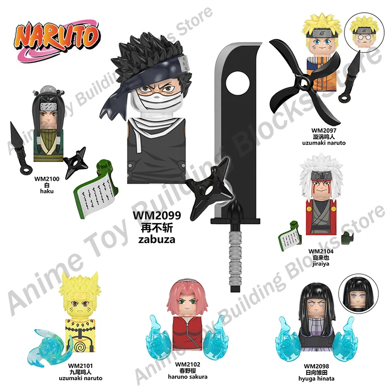 Wm6107 Naruto Building Blocks Bricks Assembly Zabuza Jiraiya Kakashi 