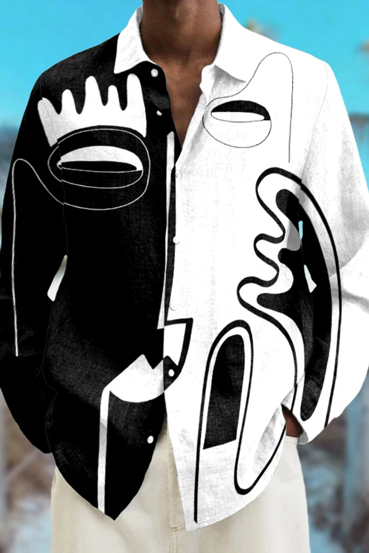 2023 Fashion Abstract 3D Printed Long sleeved Shirt Holiday Party Top Men's Clothing Extra Large T-shirt Harajuku Camissa - Image 3