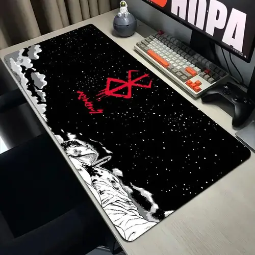 Black White Anime Mouse Pad Guts sword in berserk Gamer Mouse Mat Computer gaming Accessories Keyboard Laptop mouse Desk pad - Image 15